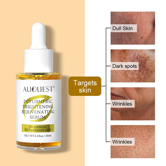 AUQUEST Dark Spot Serum Hyaluronic Acid Whitening Vitamin C Face Serum Turmeric Collagen Facial Skin Care Beauty